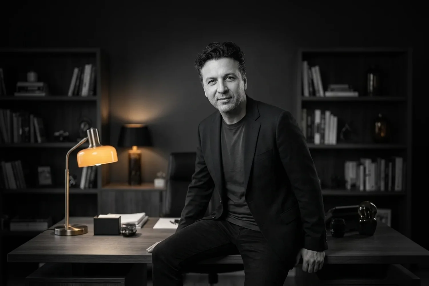 Cyrill Semah, fondateur d'Aarel Digital, dans son studio à Nogent-sur-Marne